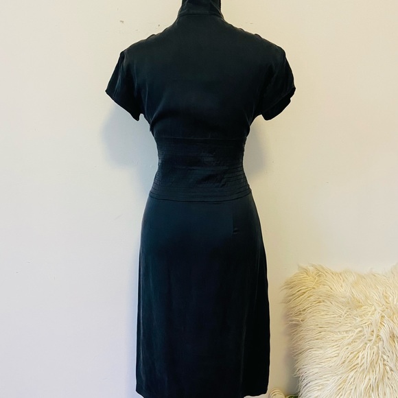 Wayne Cooper Size 2 / AU 10 Silk Dress Deep V Neck Split On Side Party Cocktail - Picture 6 of 8